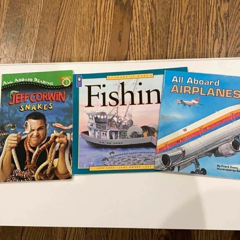2for$10, three books bundle FISHING, SNAKES, AIRPL